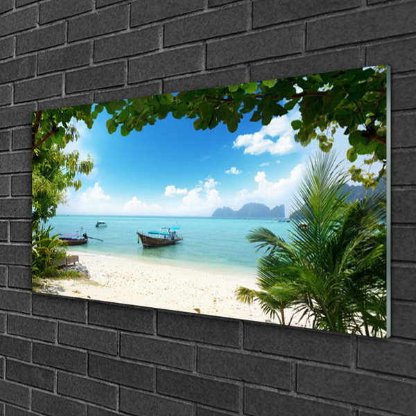 Haus Am Meer Glasbild Seeschiff Landschaft Wayfair De